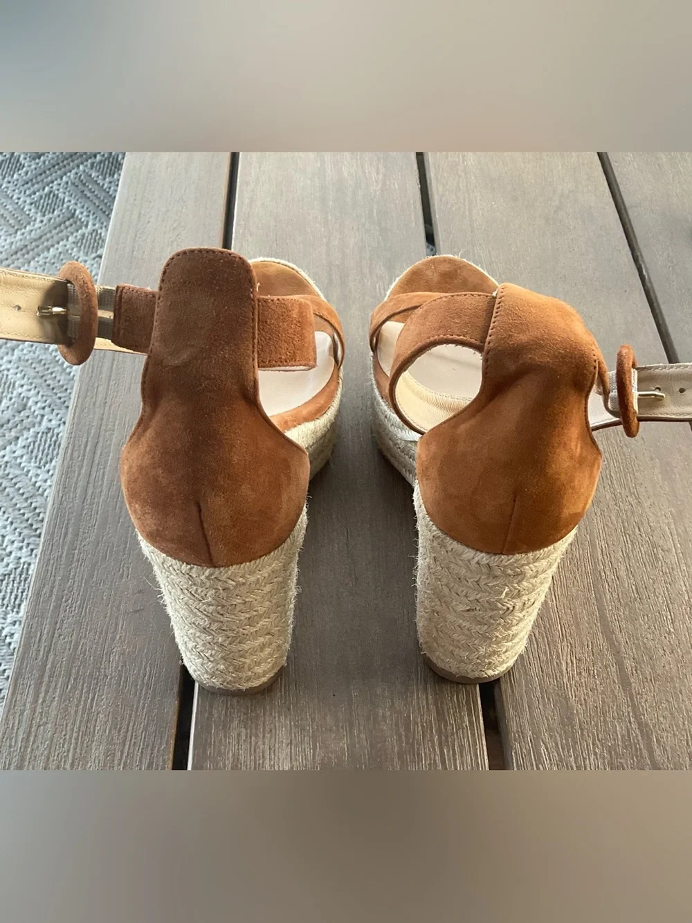 L'AGENCE Elysee Suede Espadrille Wedge Sandals